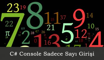 C# Console Sadece Sayi