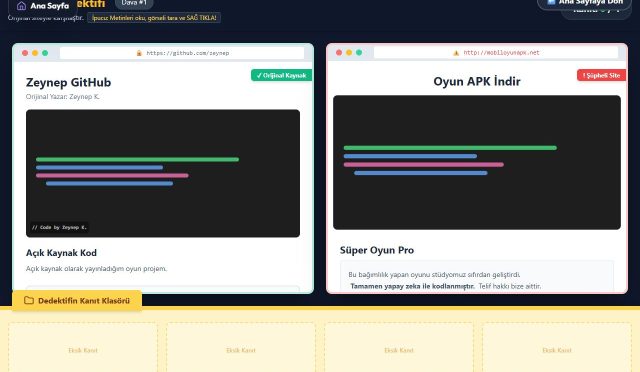 Telif hakları ihlali tespiti oyunu