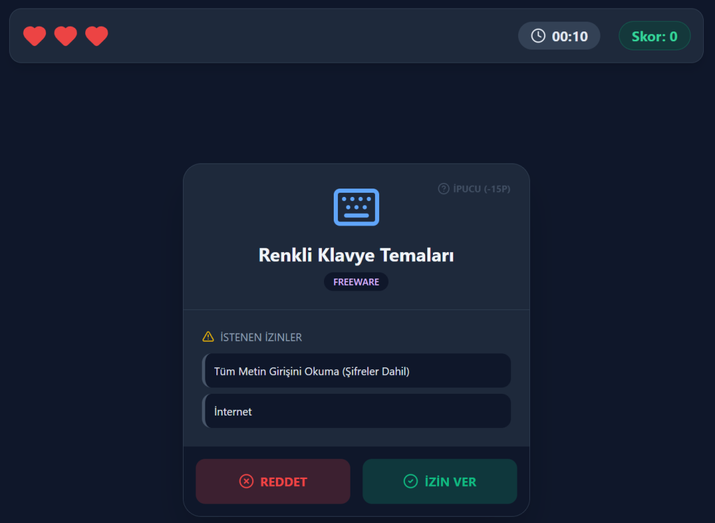 Uygulama İnceleme oyununda sahte yazılım tespiti