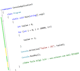 Visual Studio C# Dersleri- C# For Döngüsü Örnekleri