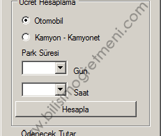 Visual Studio C# Örnekleri – Araba Park Ücreti Hesaplama